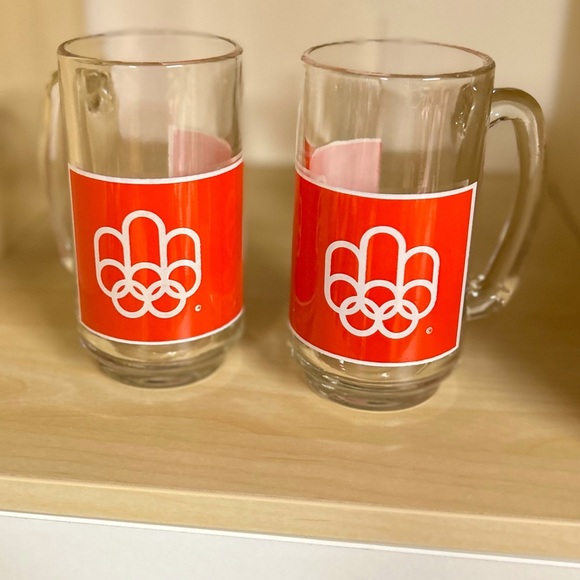 •Never Used• Two 1976 Tall Olympic Games Montreal Drinking Glasses/Beer Mugs - Picture 6 of 7